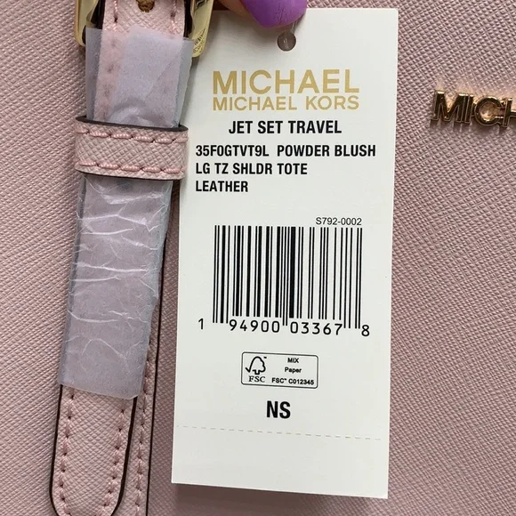 MICHAEL KORS POWDER BLUSH COLOR 
Jet Set Travel Large Saffiano Leather Tote Bag - Picture 14 of 14